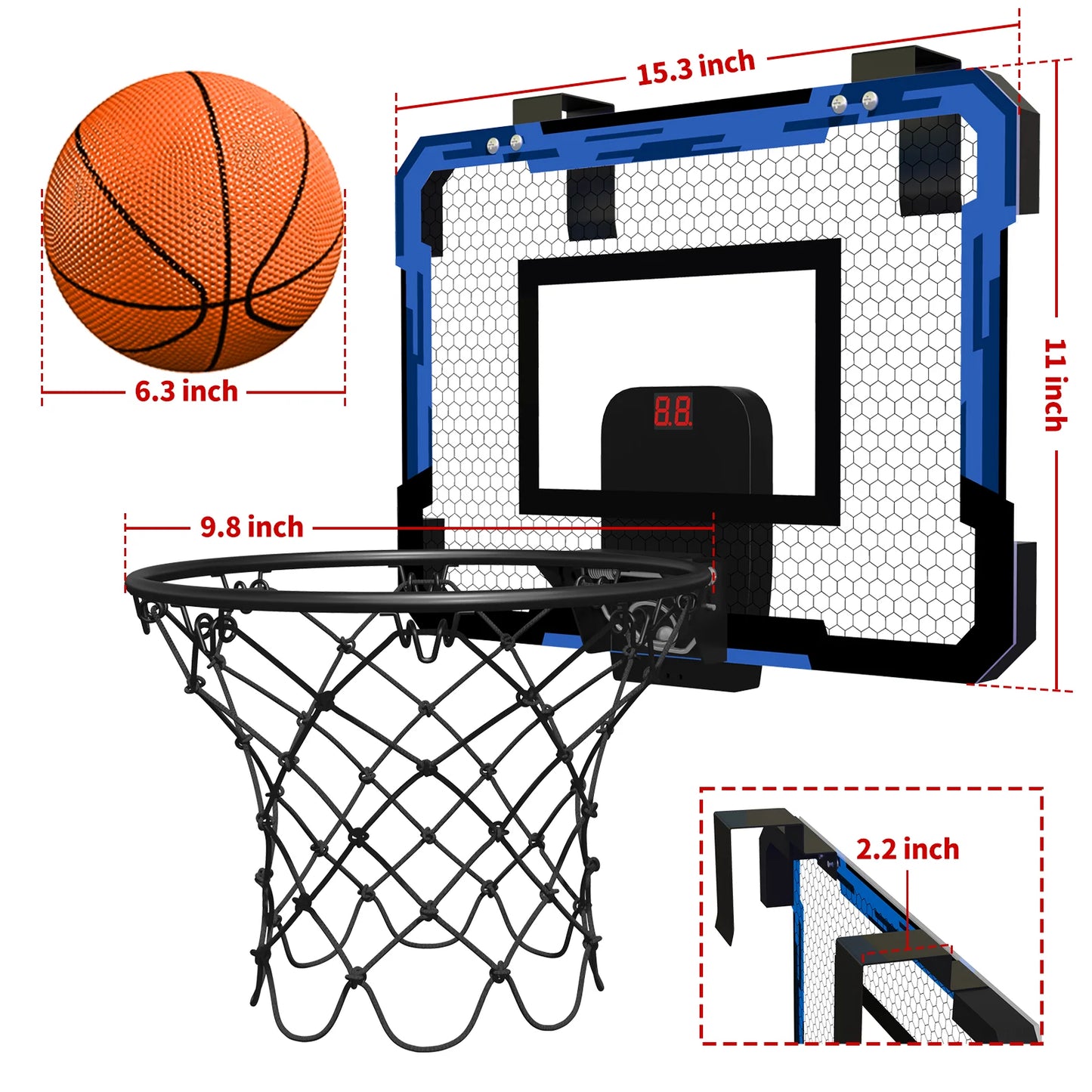Electric Fold-able Mini Basketball Hoop Set™ without Scoreboard!