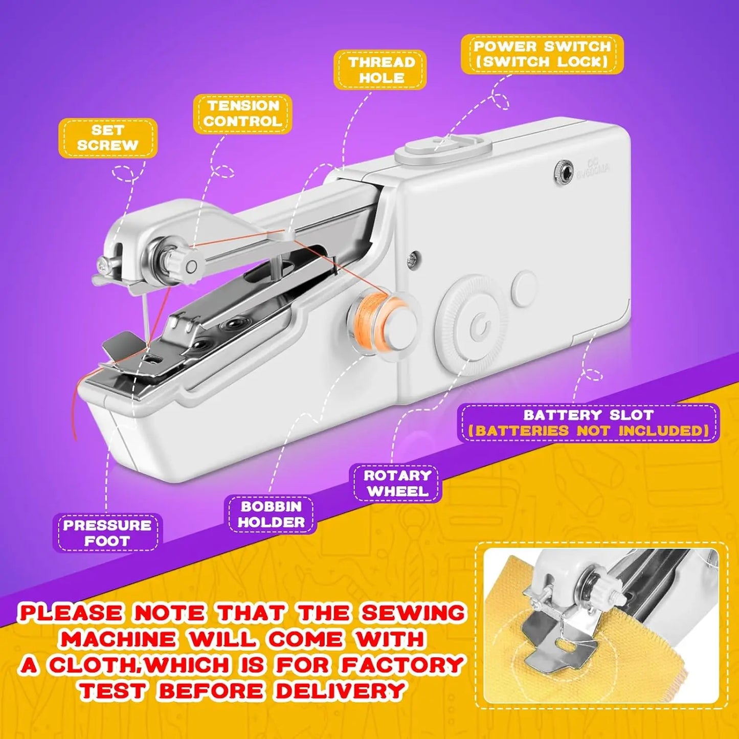 HandyStitch Pro™ Portable Sewing Machine